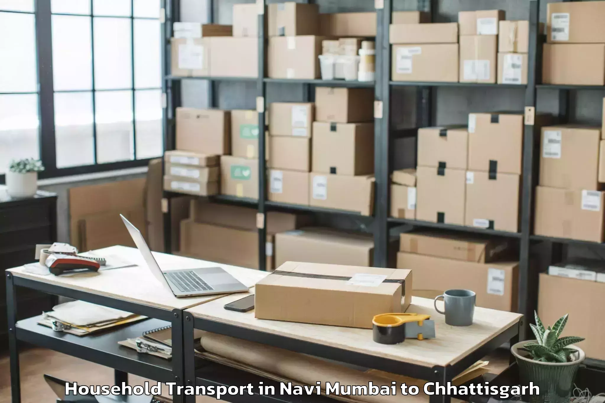 Trusted Navi Mumbai to Ambikapur Household Transport